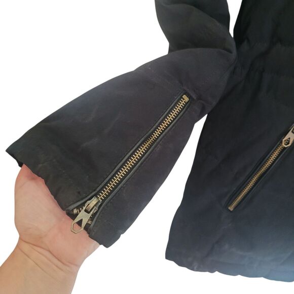 Volcom Fur Trim Waterproof Puffer Jacket Womens Small Black 50% Down Fill Skiing - Picture 5 of 14